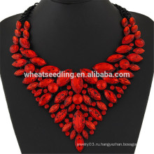 Великолепный рубиновый бусинок дизайн бриллиантовое ожерелье подвеска